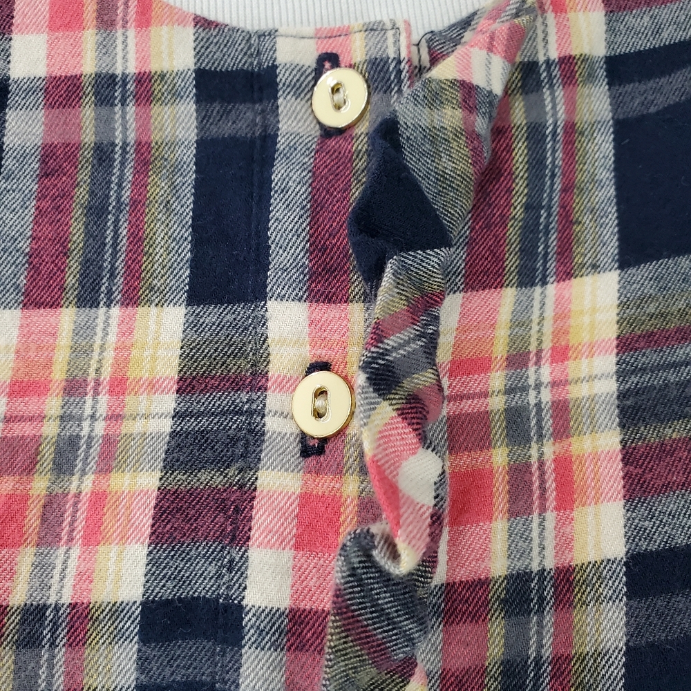 Anthropologie Isabella Sinclair Womens Plaid Flannel Pop Over Blouse SZ XS - Picture 15 of 16